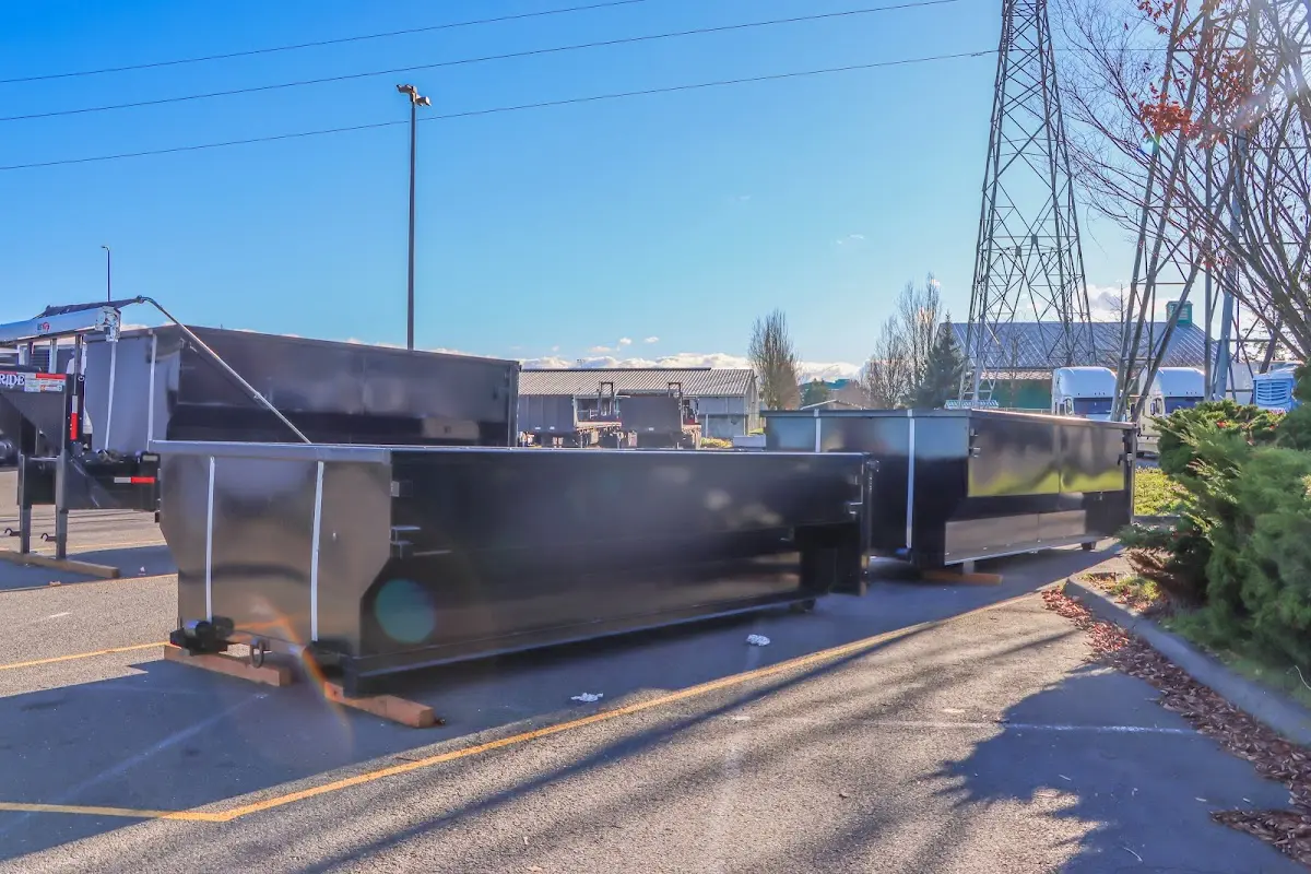 Roll-off dumpster ready for waste disposal at job site for Yard Waste Dumpster Rental in Middletown